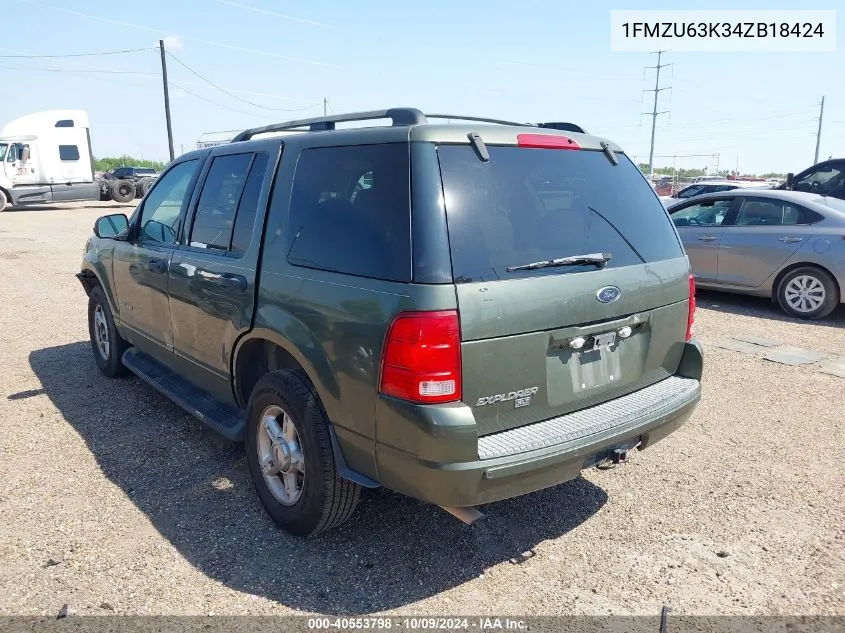 2004 Ford Explorer Xlt/Xlt Sport/Nbx VIN: 1FMZU63K34ZB18424 Lot: 40553798