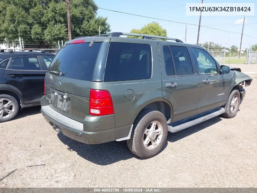 2004 Ford Explorer Xlt/Xlt Sport/Nbx VIN: 1FMZU63K34ZB18424 Lot: 40553798