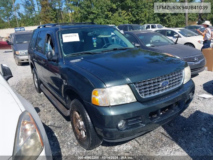 2004 Ford Explorer Xlt VIN: 1FMZU63K94UB41039 Lot: 40602258