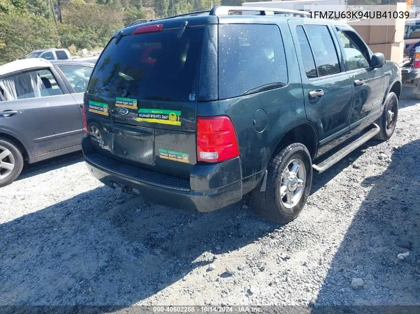 2004 Ford Explorer Xlt VIN: 1FMZU63K94UB41039 Lot: 40602258