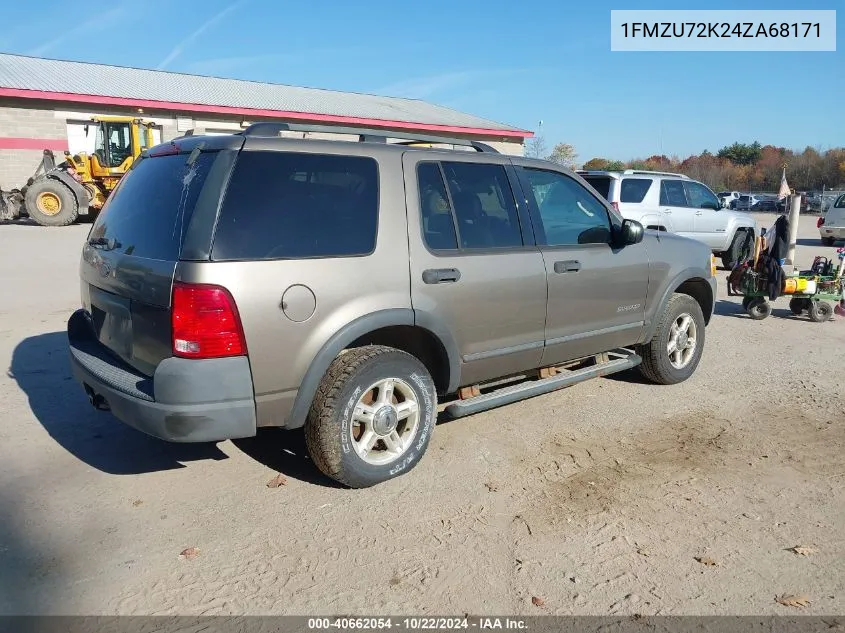 2004 Ford Explorer Xls VIN: 1FMZU72K24ZA68171 Lot: 40662054