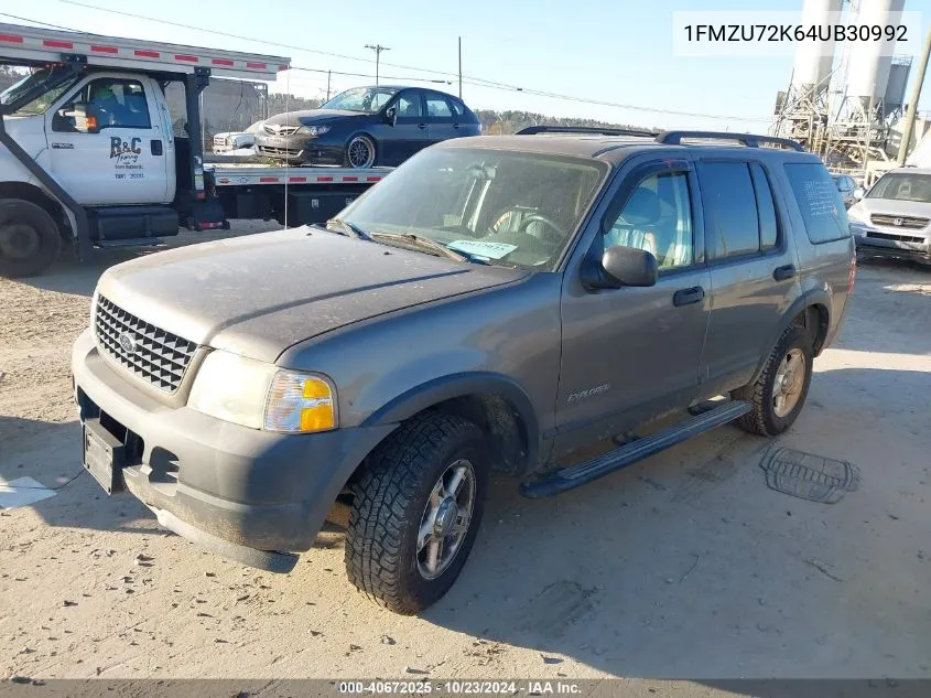 2004 Ford Explorer Xls VIN: 1FMZU72K64UB30992 Lot: 40672025