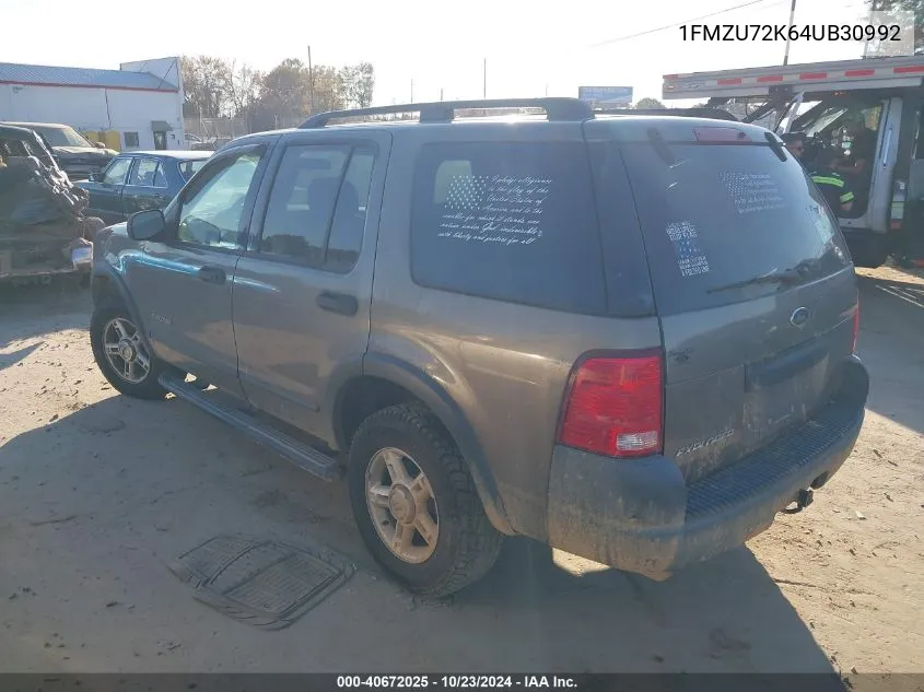 2004 Ford Explorer Xls VIN: 1FMZU72K64UB30992 Lot: 40672025