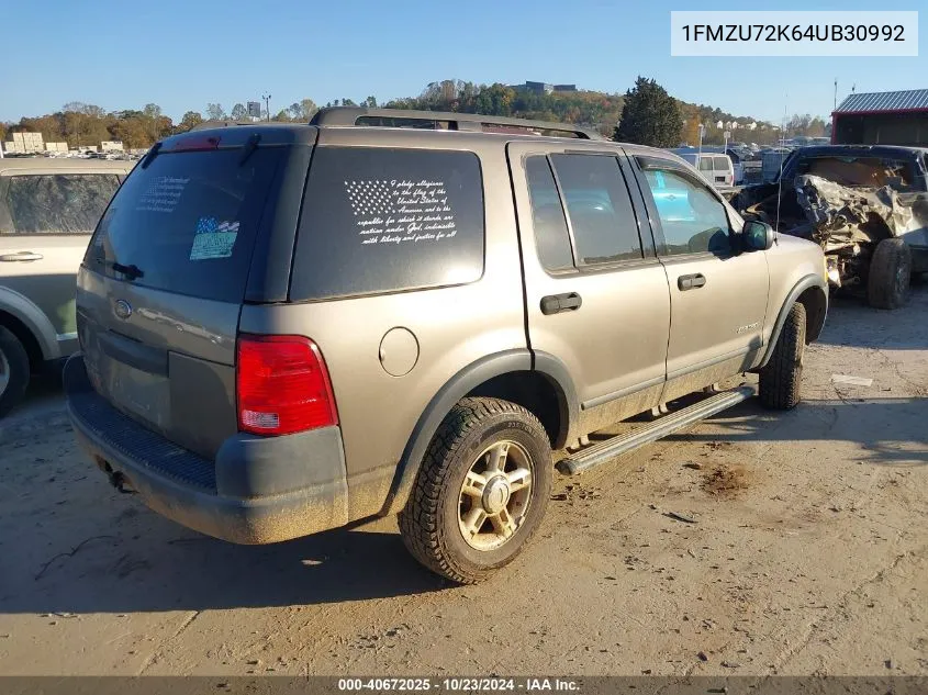 2004 Ford Explorer Xls VIN: 1FMZU72K64UB30992 Lot: 40672025