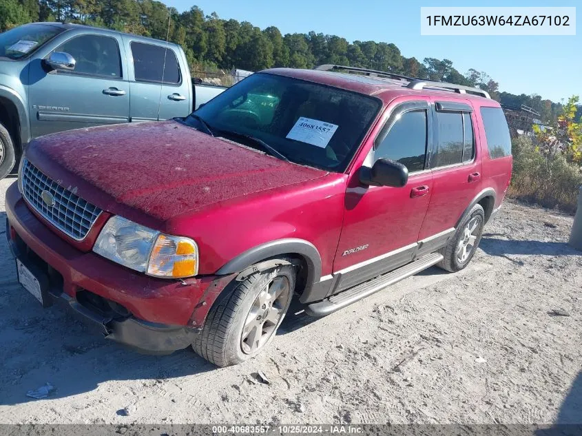 2004 Ford Explorer Xlt VIN: 1FMZU63W64ZA67102 Lot: 40683557