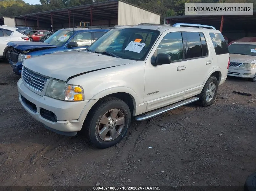 2004 Ford Explorer Limited VIN: 1FMDU65WX4ZB18382 Lot: 40710883