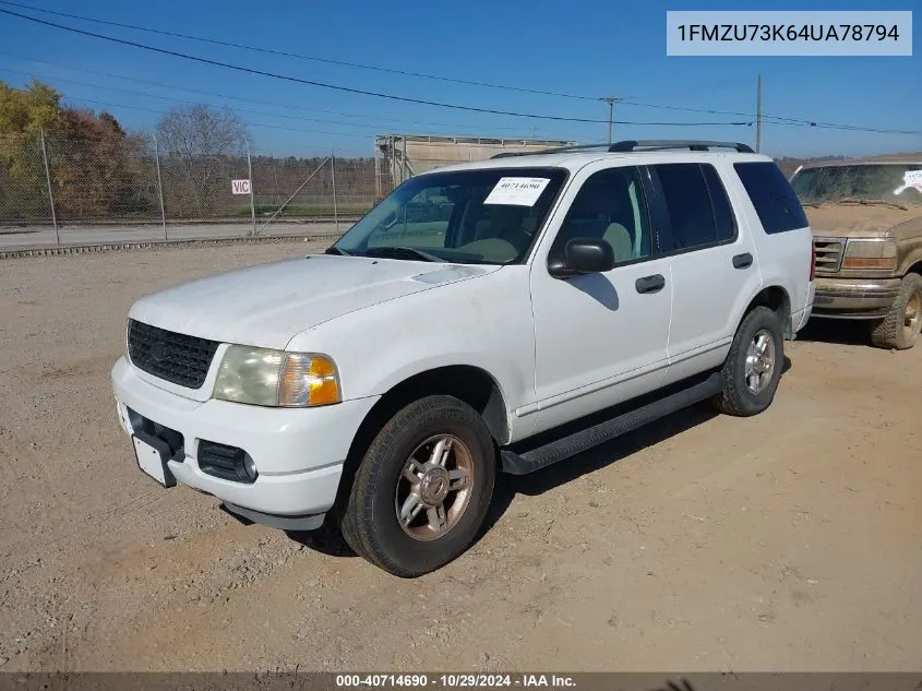 2004 Ford Explorer Nbx/Xlt VIN: 1FMZU73K64UA78794 Lot: 40714690