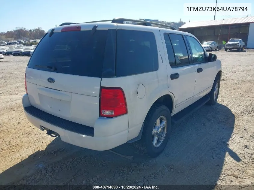 2004 Ford Explorer Nbx/Xlt VIN: 1FMZU73K64UA78794 Lot: 40714690