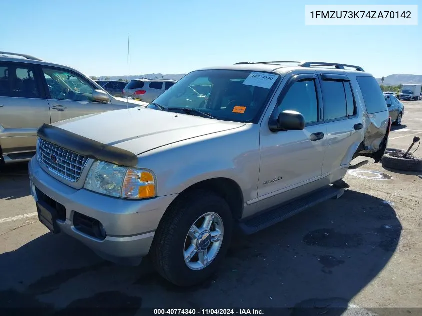 2004 Ford Explorer Xlt/Xlt Sport/Nbx VIN: 1FMZU73K74ZA70142 Lot: 40774340