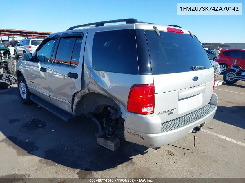 2004 Ford Explorer Xlt/Xlt Sport/Nbx VIN: 1FMZU73K74ZA70142 Lot: 40774340