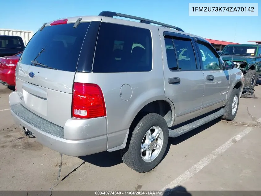 2004 Ford Explorer Xlt/Xlt Sport/Nbx VIN: 1FMZU73K74ZA70142 Lot: 40774340