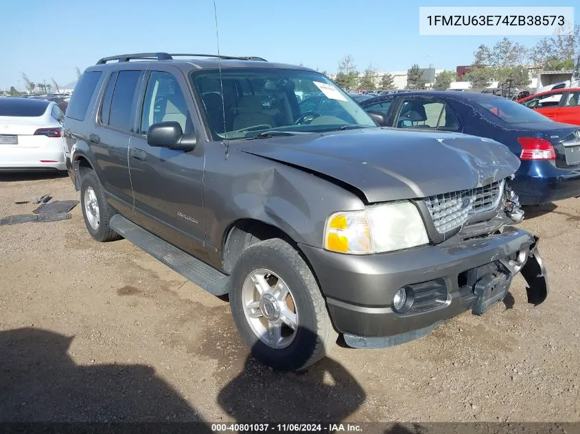 2004 Ford Explorer Xlt VIN: 1FMZU63E74ZB38573 Lot: 40801037