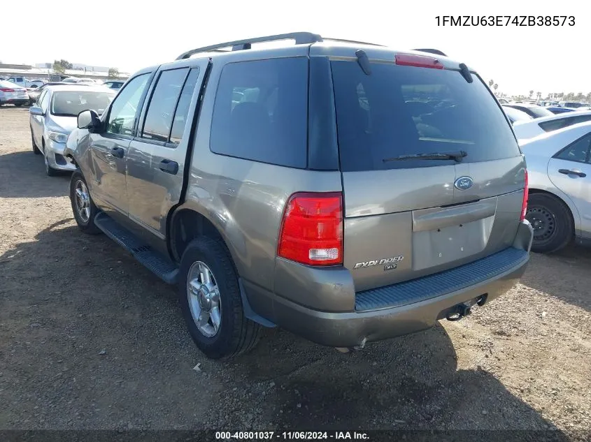 2004 Ford Explorer Xlt VIN: 1FMZU63E74ZB38573 Lot: 40801037