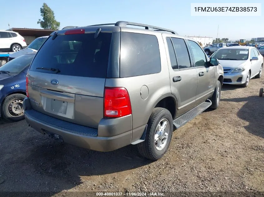 2004 Ford Explorer Xlt VIN: 1FMZU63E74ZB38573 Lot: 40801037