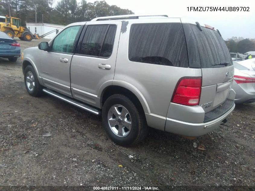 2004 Ford Explorer Limited VIN: 1FMZU75W44UB89702 Lot: 40827011