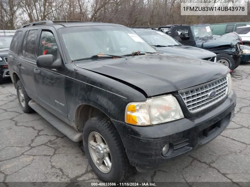 2004 Ford Explorer Xlt VIN: 1FMZU83W14UB43978 Lot: 40833586