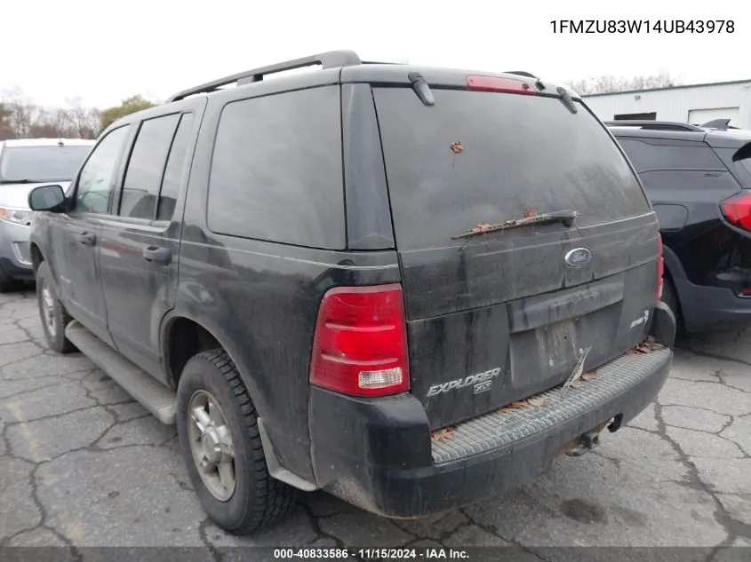 2004 Ford Explorer Xlt VIN: 1FMZU83W14UB43978 Lot: 40833586