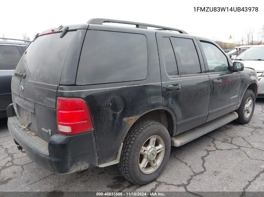 2004 Ford Explorer Xlt VIN: 1FMZU83W14UB43978 Lot: 40833586