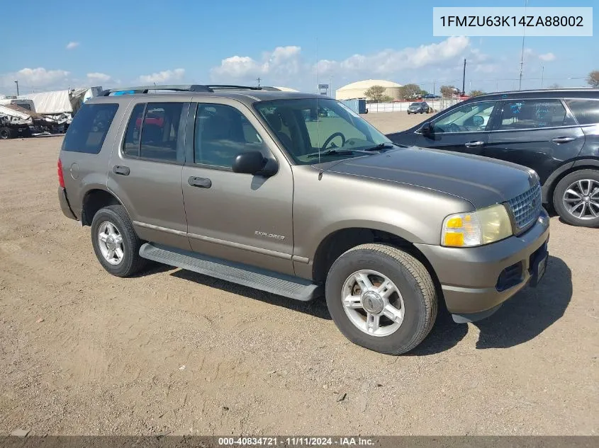 2004 Ford Explorer Xlt VIN: 1FMZU63K14ZA88002 Lot: 40834721