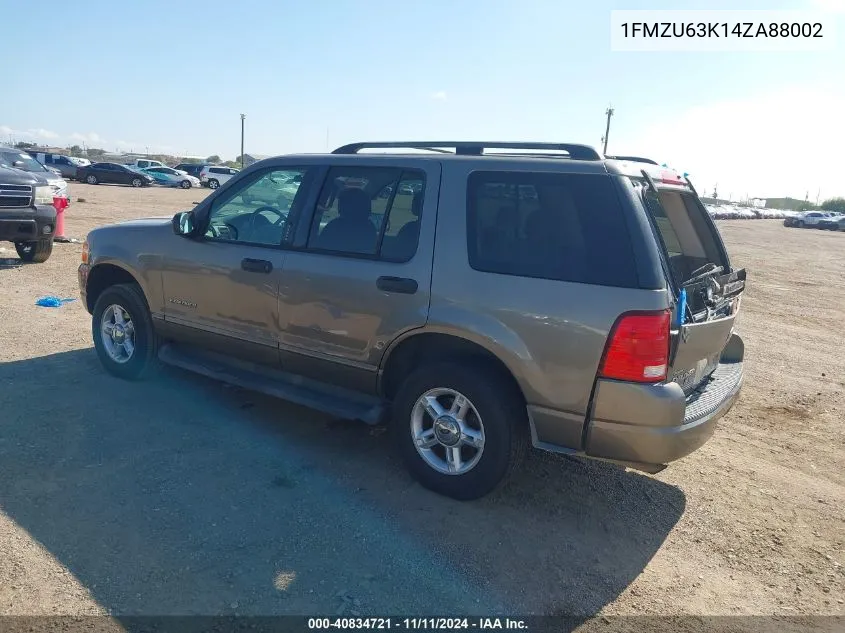 2004 Ford Explorer Xlt VIN: 1FMZU63K14ZA88002 Lot: 40834721