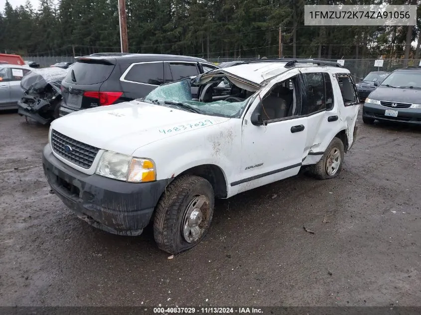 2004 Ford Explorer Xls VIN: 1FMZU72K74ZA91056 Lot: 40837029