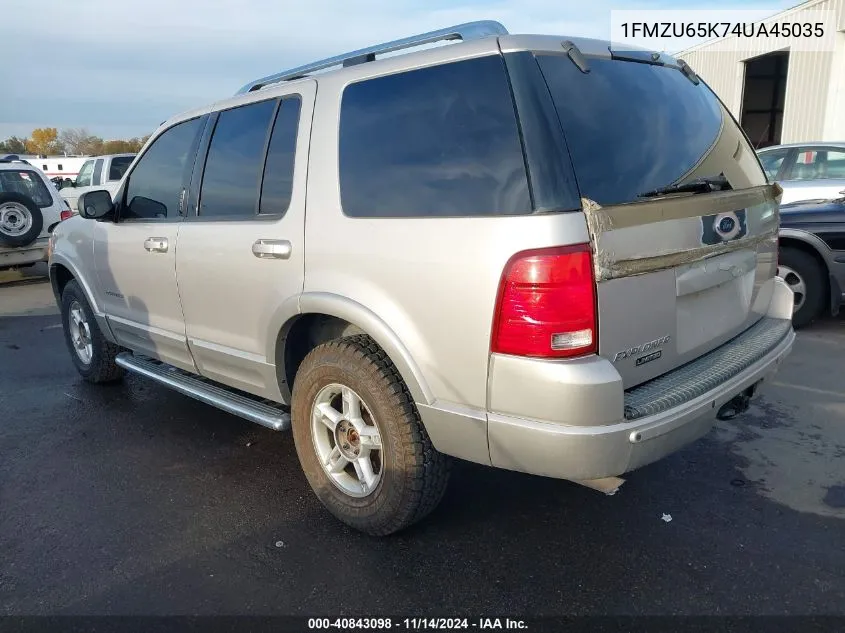 2004 Ford Explorer Limited VIN: 1FMZU65K74UA45035 Lot: 40843098