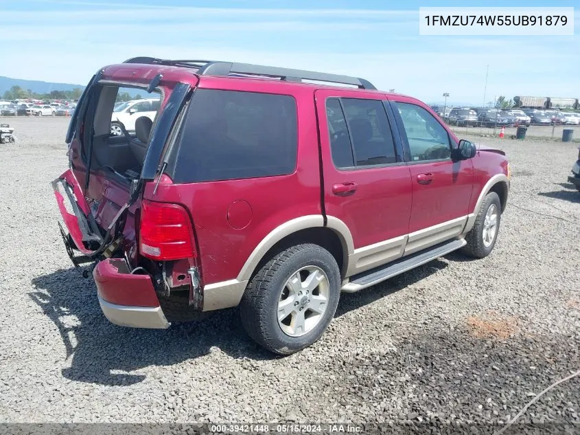 2005 Ford Explorer Eddie Bauer VIN: 1FMZU74W55UB91879 Lot: 39421448