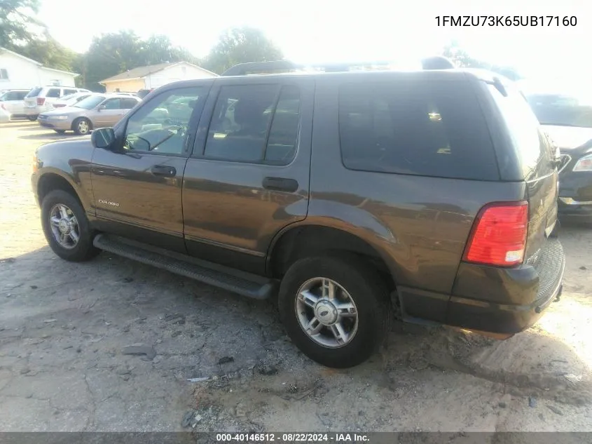 2005 Ford Explorer Xlt/Xlt Sport VIN: 1FMZU73K65UB17160 Lot: 40146512