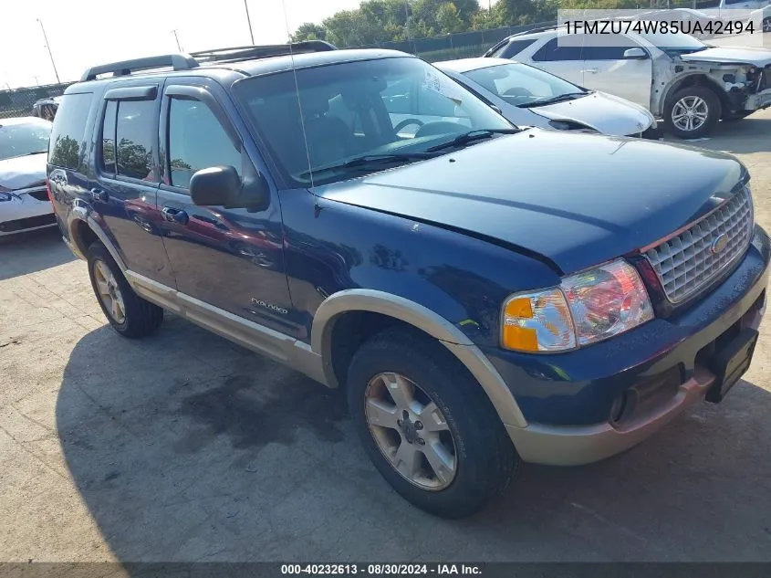 2005 Ford Explorer Eddie Bauer VIN: 1FMZU74W85UA42494 Lot: 40232613