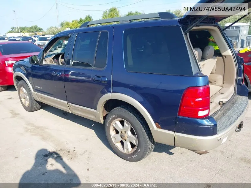 2005 Ford Explorer Eddie Bauer VIN: 1FMZU74W85UA42494 Lot: 40232613