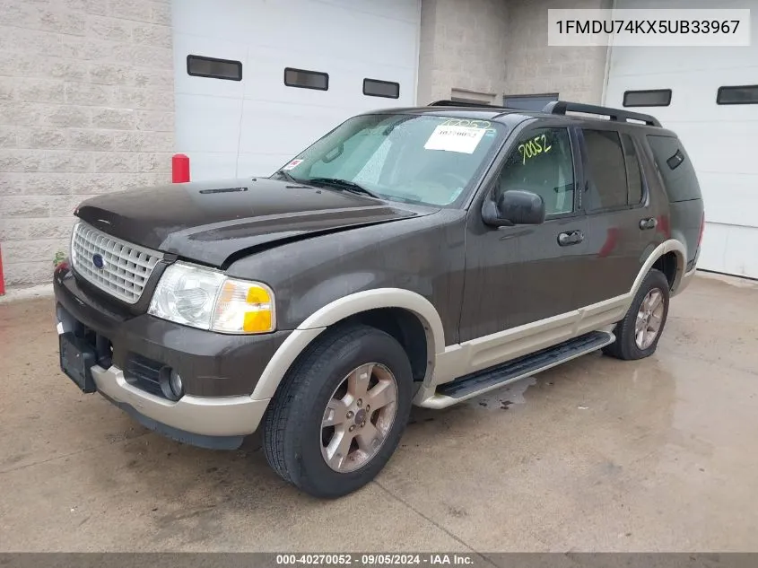 2005 Ford Explorer Eddie Bauer VIN: 1FMDU74KX5UB33967 Lot: 40270052