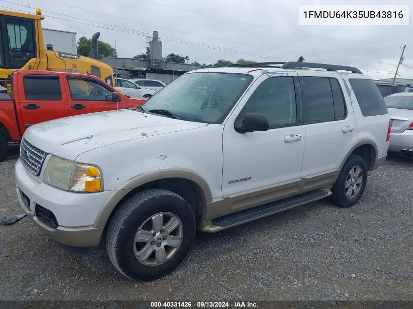 2005 Ford Explorer Eddie Bauer VIN: 1FMDU64K35UB43816 Lot: 40331426