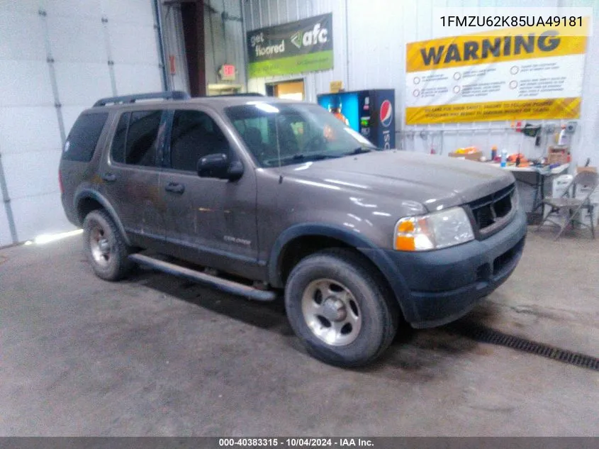 2005 Ford Explorer Xls/Xls Sport VIN: 1FMZU62K85UA49181 Lot: 40383315