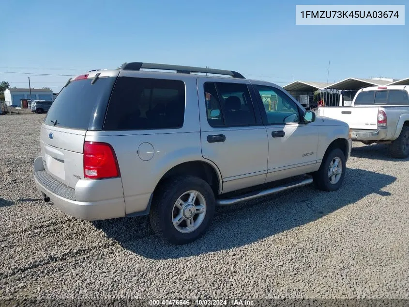 2005 Ford Explorer Xlt/Xlt Sport VIN: 1FMZU73K45UA03674 Lot: 40476646