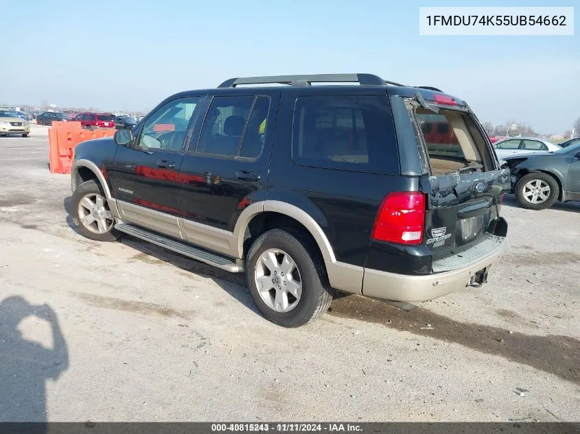 2005 Ford Explorer Eddie Bauer VIN: 1FMDU74K55UB54662 Lot: 40815243