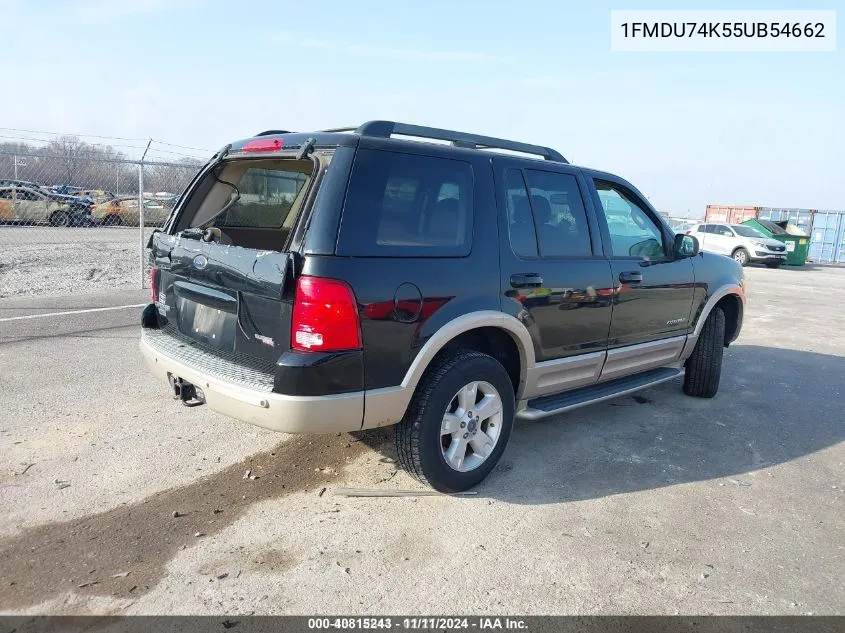 2005 Ford Explorer Eddie Bauer VIN: 1FMDU74K55UB54662 Lot: 40815243