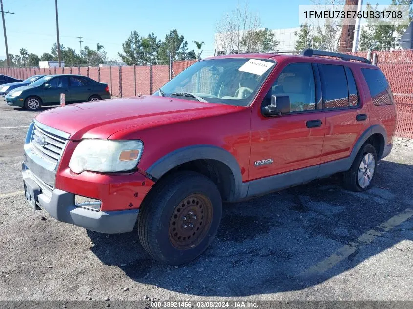 2006 Ford Explorer Xlt VIN: 1FMEU73E76UB31708 Lot: 38921456