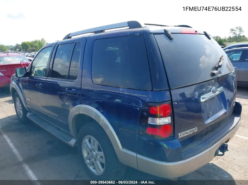 1FMEU74E76UB22554 2006 Ford Explorer Eddie Bauer