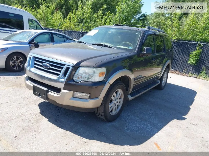 2006 Ford Explorer Eddie Bauer VIN: 1FMEU74E96UA54581 Lot: 39629368