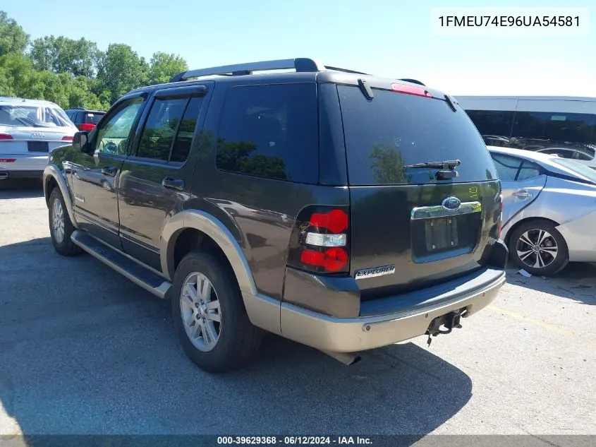 1FMEU74E96UA54581 2006 Ford Explorer Eddie Bauer