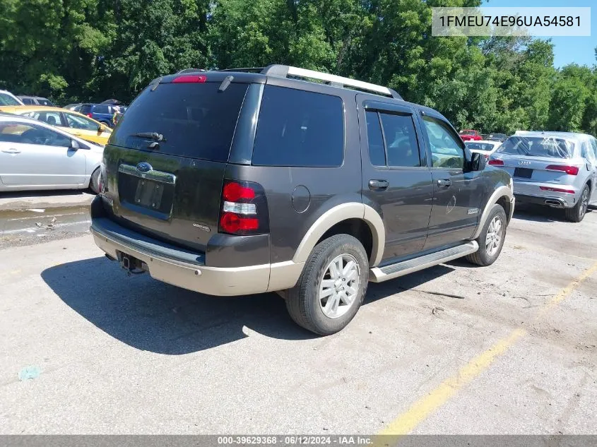 1FMEU74E96UA54581 2006 Ford Explorer Eddie Bauer