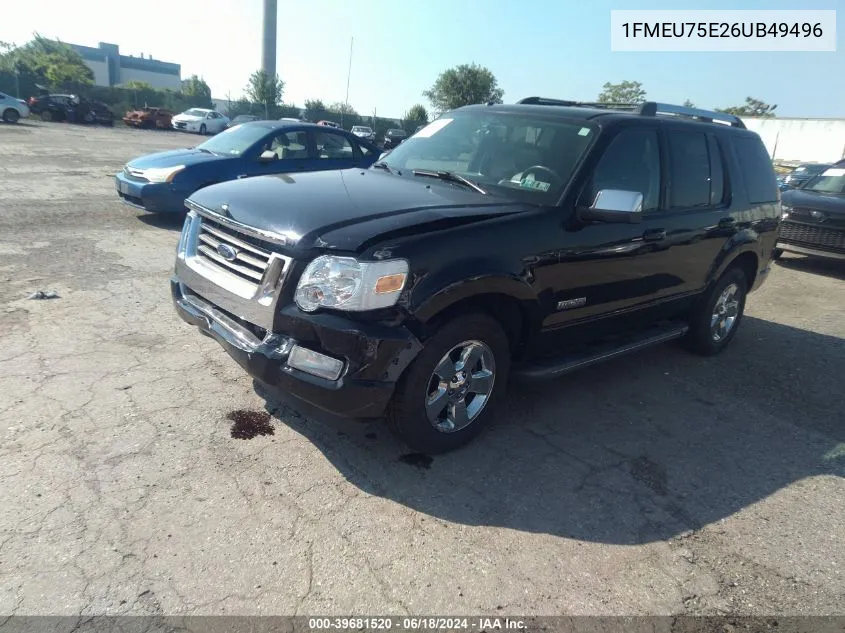 2006 Ford Explorer Limited VIN: 1FMEU75E26UB49496 Lot: 39681520