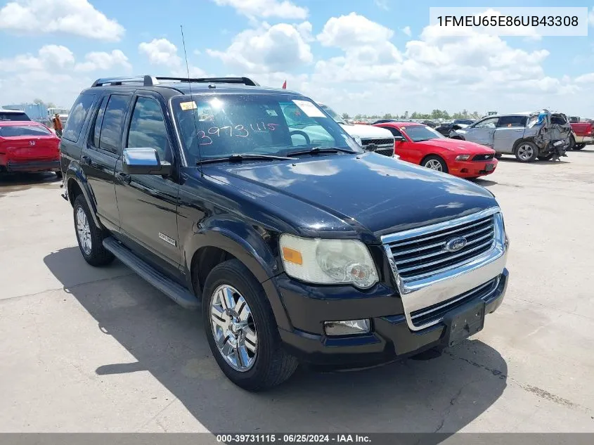 2006 Ford Explorer Limited VIN: 1FMEU65E86UB43308 Lot: 39731115