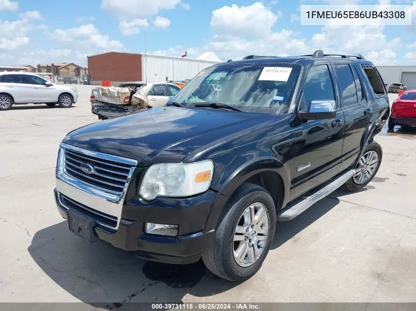 1FMEU65E86UB43308 2006 Ford Explorer Limited