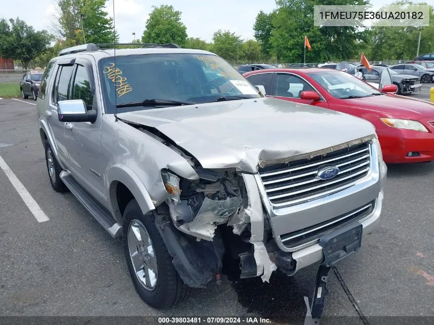 1FMEU75E36UA20182 2006 Ford Explorer Limited