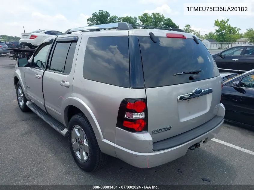 1FMEU75E36UA20182 2006 Ford Explorer Limited