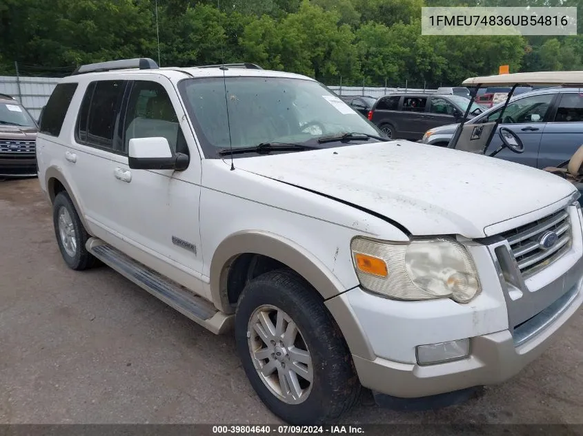 1FMEU74836UB54816 2006 Ford Explorer Eddie Bauer