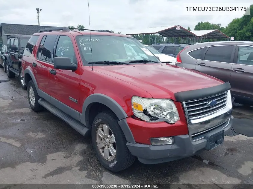 2006 Ford Explorer Xlt VIN: 1FMEU73E26UB34175 Lot: 39853230