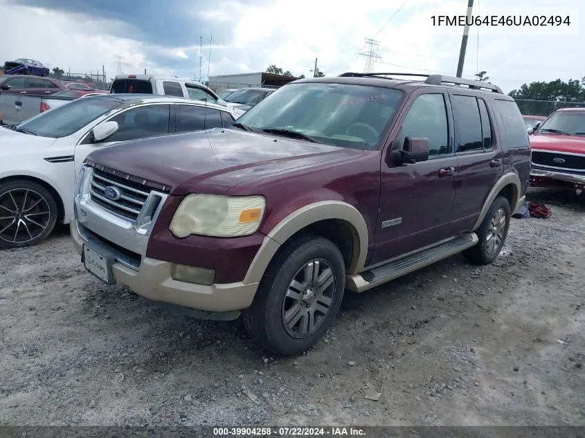 1FMEU64E46UA02494 2006 Ford Explorer Eddie Bauer