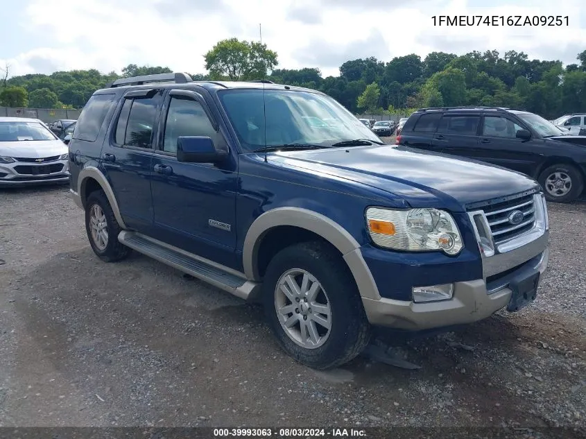 1FMEU74E16ZA09251 2006 Ford Explorer Eddie Bauer